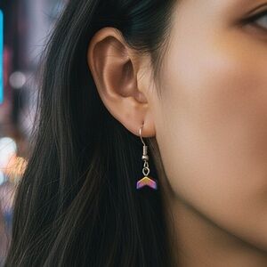 5 For $25💫Iridescent Hematite Chevron Dangles Earrings